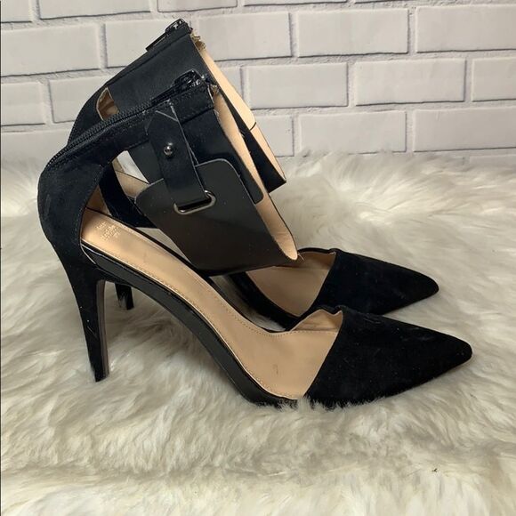 Zara Trafaluc Black Ankle Strap Heels Sz 38/7.5 - Picture 4 of 7